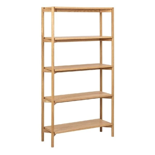 Butte Wooden Bookcase With 4 Shelves Tall In Oak | Bed Sava