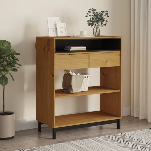 Buxton Wooden Bar Table With 2 Drawers In Brown Black | Bed Sava