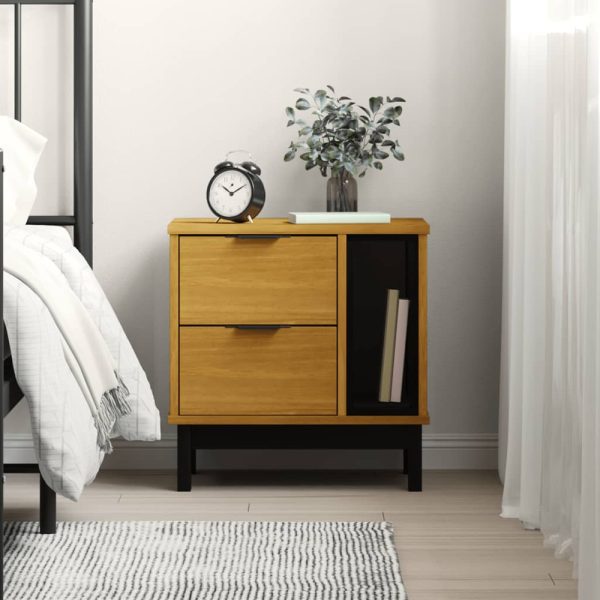 Buxton Wooden Bedside Cabinet With 2 Drawers In Brown Black | Bed Sava