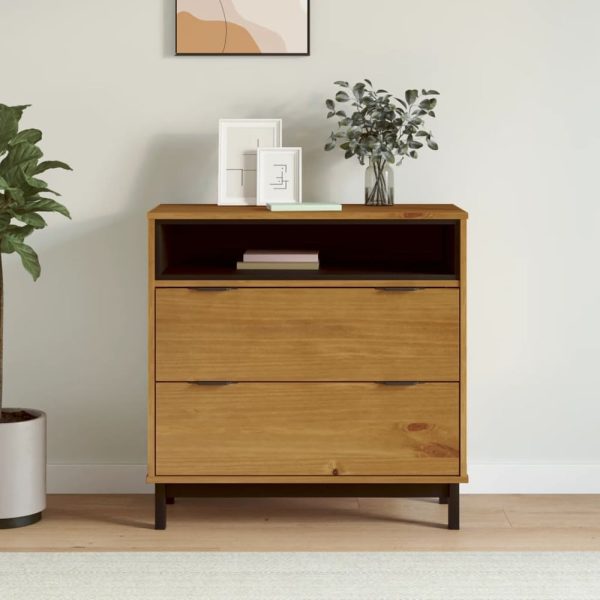 Buxton Wooden Chest Of 2 Drawers In Brown Black | Bed Sava