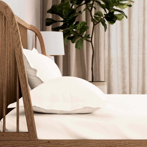 By Bedeck 500 Thread Count Plain Dye Kingsize Fitted Sheet Cream | Bed Sava