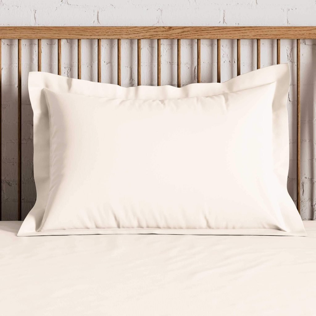 By Bedeck 500 Thread Count Plain Dye Pair of Oxford Pillowcases, Cream