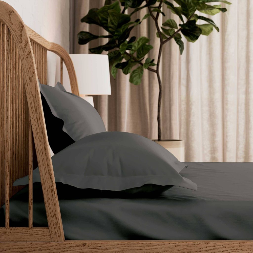 By Bedeck 500 Thread Count Plain Dye Super Kingsize Fitted Sheet, Grey
