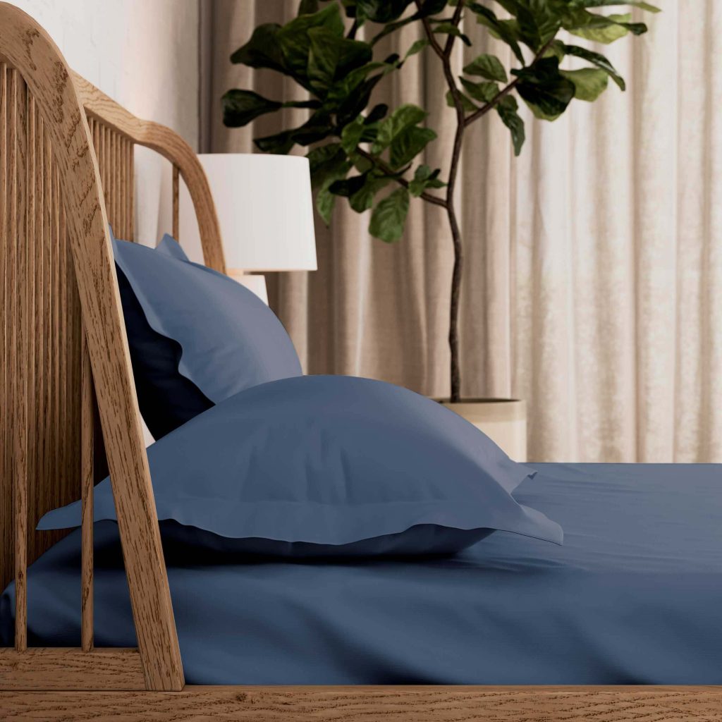 By Bedeck 500 Thread Count Plain Dye Super Kingsize Fitted Sheet, Navy