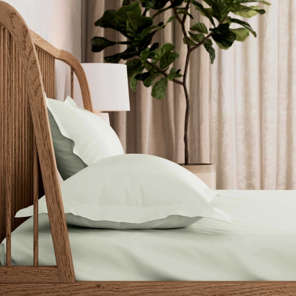 By Bedeck 500 Thread Count Plain Dye Super Kingsize Fitted Sheet, Sage