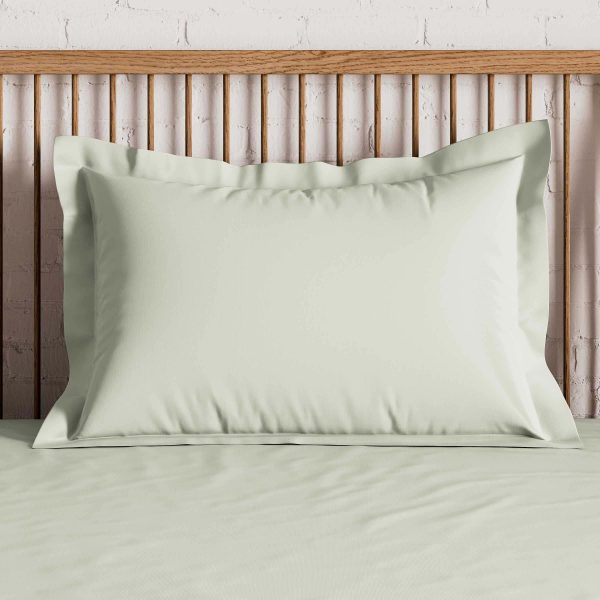 By Bedeck 500 Thread Count Plain Dye Pair of Oxford Pillowcases Sage | Bed Sava
