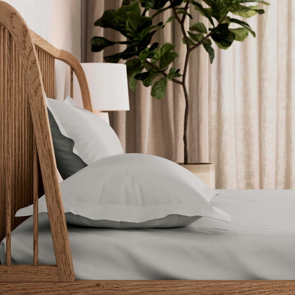 By Bedeck 500 Thread Count Plain Dye Single Fitted Sheet, Silver