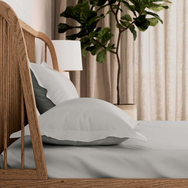 By Bedeck 500 Thread Count Plain Dye Super Kingsize Fitted Sheet Silver | Bed Sava