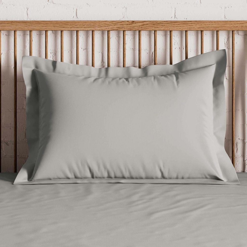 By Bedeck 500 Thread Count Plain Dye Pair of Oxford Pillowcases, Silver