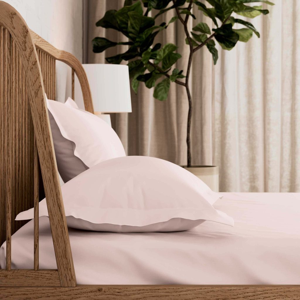 By Bedeck 500 Thread Count Plain Dye Kingsize Fitted Sheet, Pink