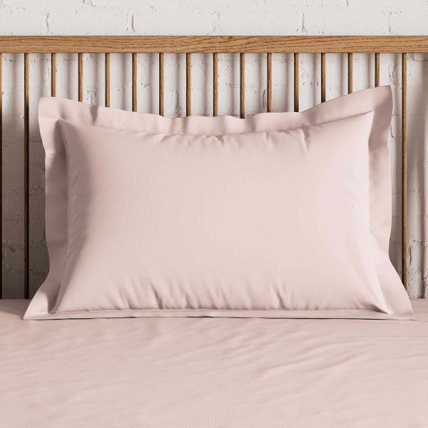 By Bedeck 500 Thread Count Plain Dye Pair of Oxford Pillowcases Pink | Bed Sava