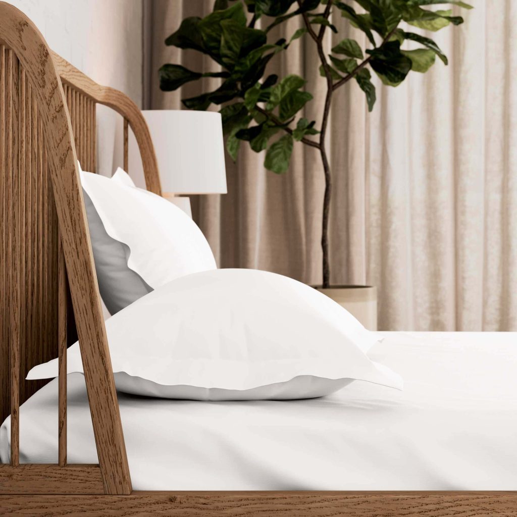 By Bedeck 500 Thread Count Plain Dye Single Fitted Sheet, White