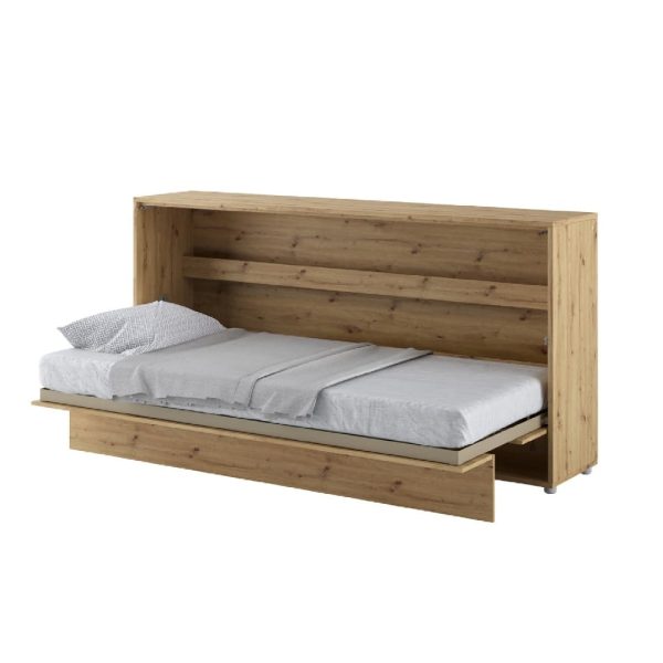 Cadillac Horizontal Wall Wooden Single Bed In Artisan Oak | Bed Sava