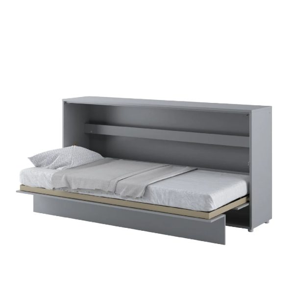 Cadillac Horizontal Wall Wooden Single Bed In Matt Grey | Bed Sava