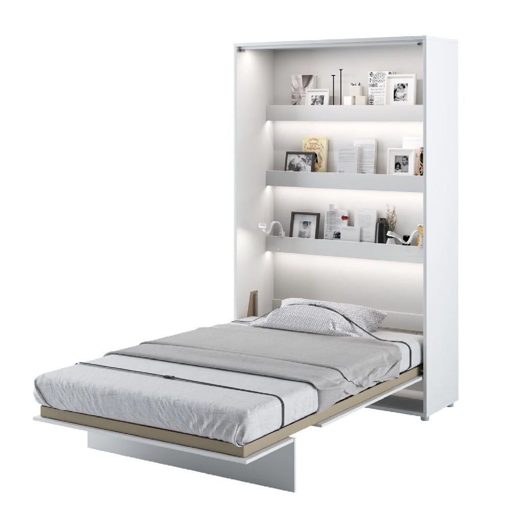 Cadillac Vertical Wall High Gloss Small Double Bed In White