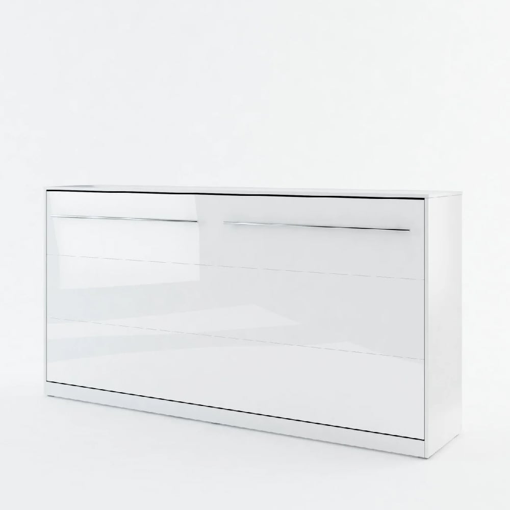 Cadott High Gloss Horizontal Wall Single Bed In White