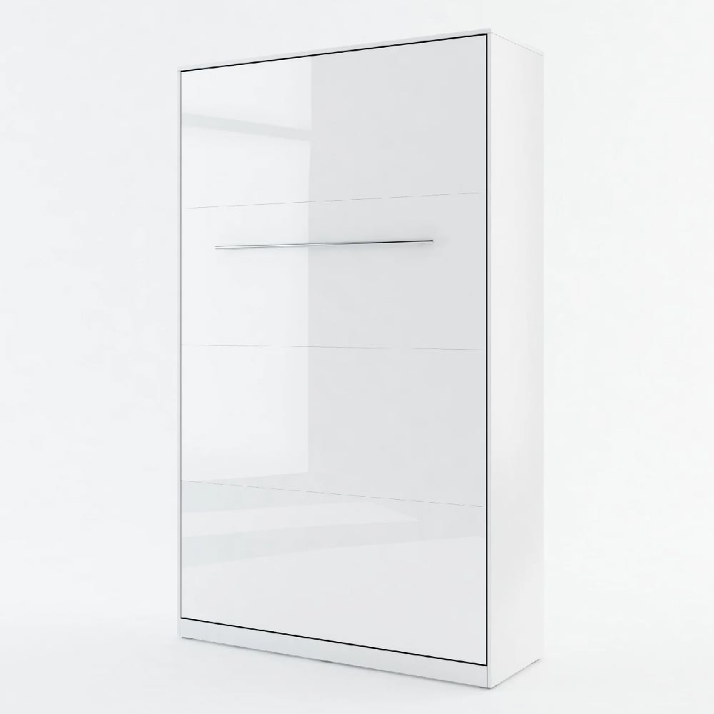 Cadott High Gloss Vertical Wall Small Double Bed In White