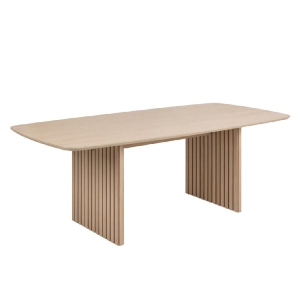 Cadott Wooden Dining Table Rectangular In White Oak | Bed Sava
