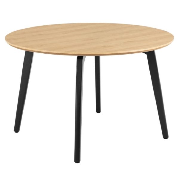Cadott Wooden Round Dining Table In Oak | Bed Sava