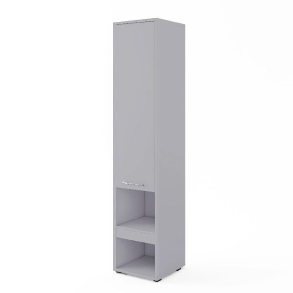 Cadott Wooden Storage Cabinet Tall With 1 Door In Matt Grey | Bed Sava