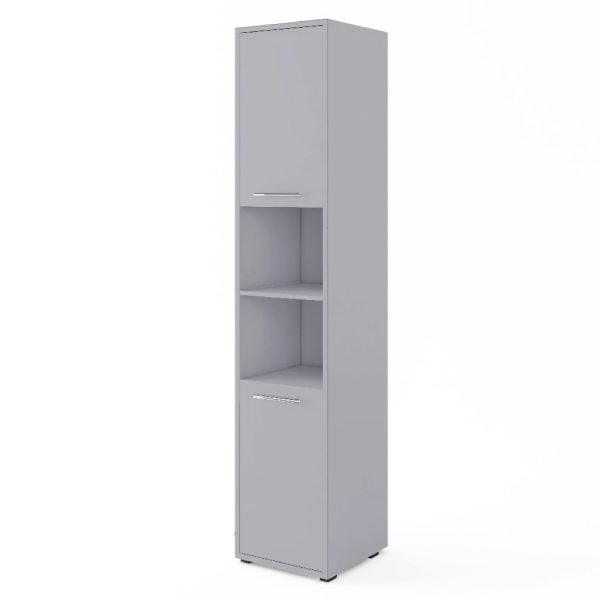 Cadott Wooden Storage Cabinet Tall With 2 Doors In Matt Grey | Bed Sava
