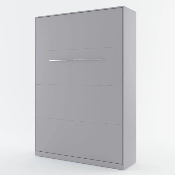 Cadott Wooden Vertical Wall Single Bed In Matt Grey | Bed Sava
