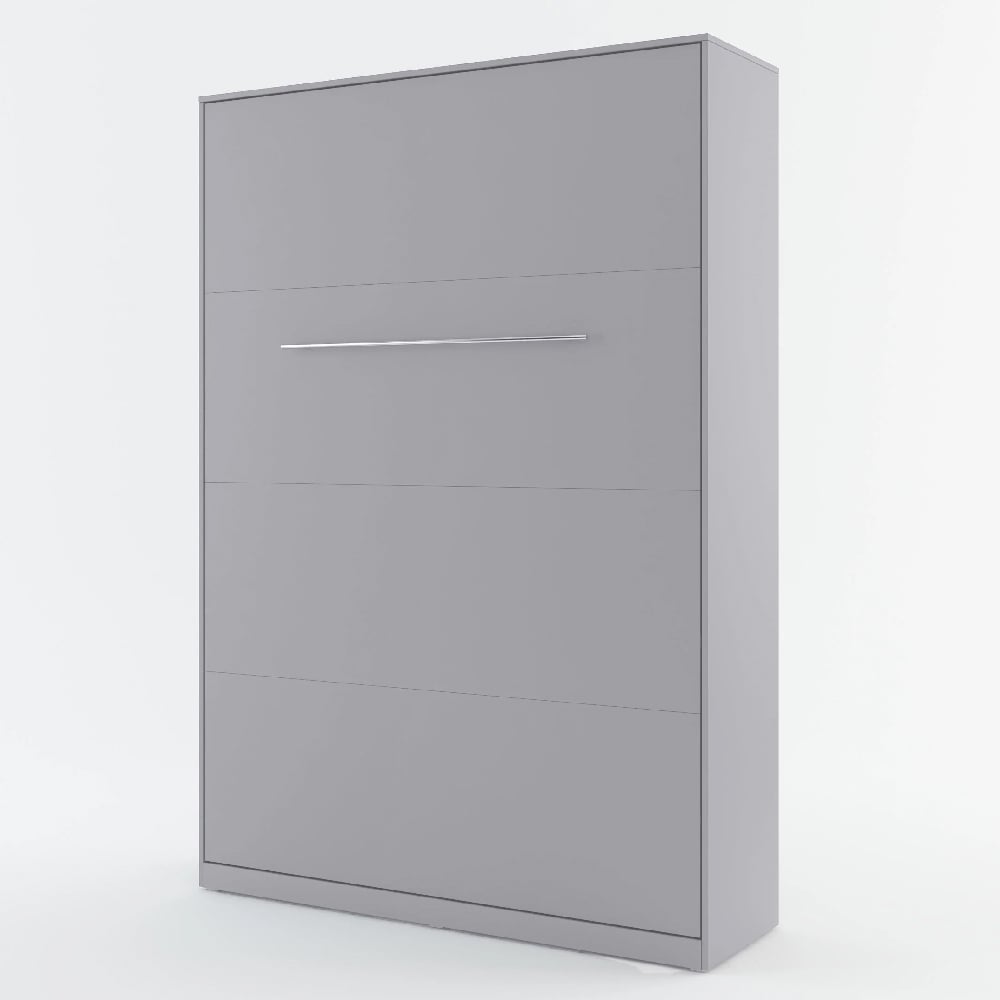 Cadott Wooden Vertical Wall Single Bed In Matt Grey