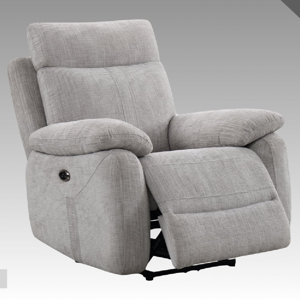 Caguas Fabric Recliner 1 Seater Sofa In Cement