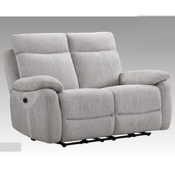 Caguas Fabric Recliner 2 Seater Sofa In Cement | Bed Sava