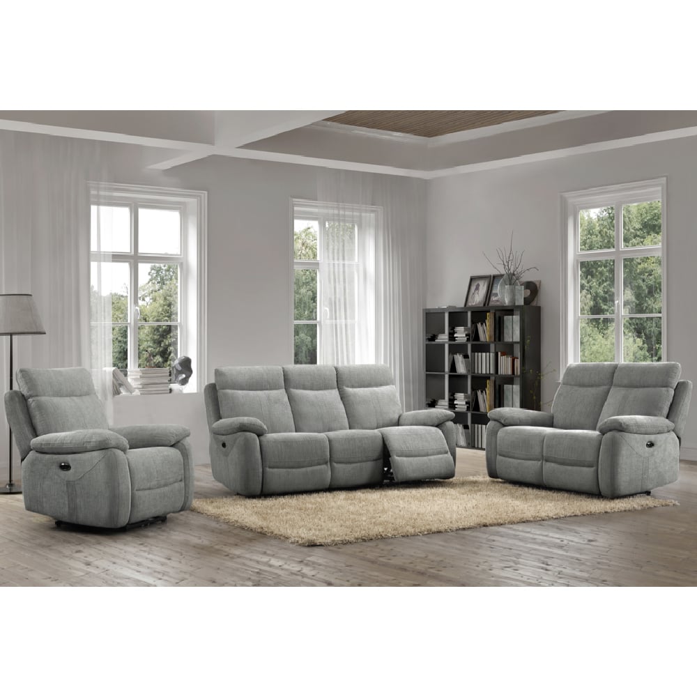 Caguas Fabric Recliner Sofa Suite In Taupe
