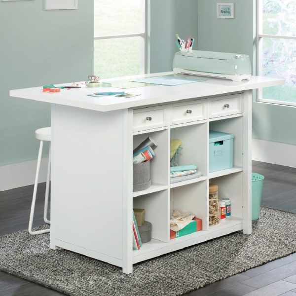 Caguas Wooden Laptop Desk With 3 Drawers In Island White | Bed Sava