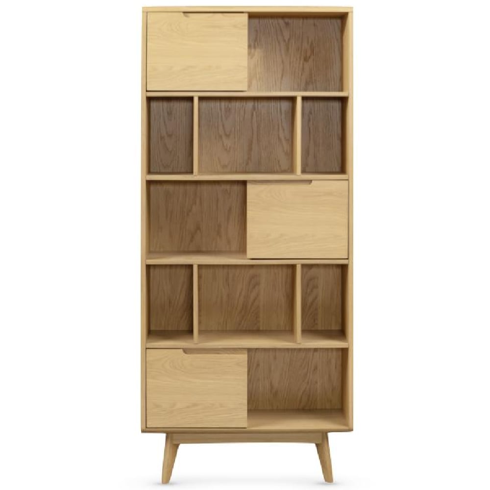 Cairo Wooden Bookcase With 3 Doors In Oak