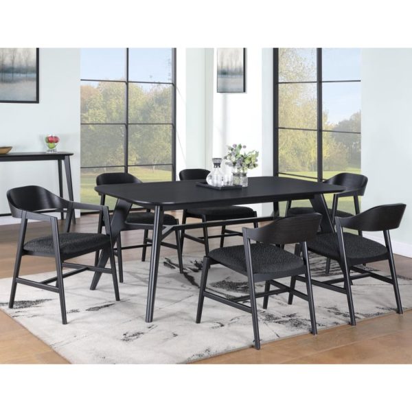 Cairo Wooden Extending Dining Table With 6 Chairs In Black | Bed Sava