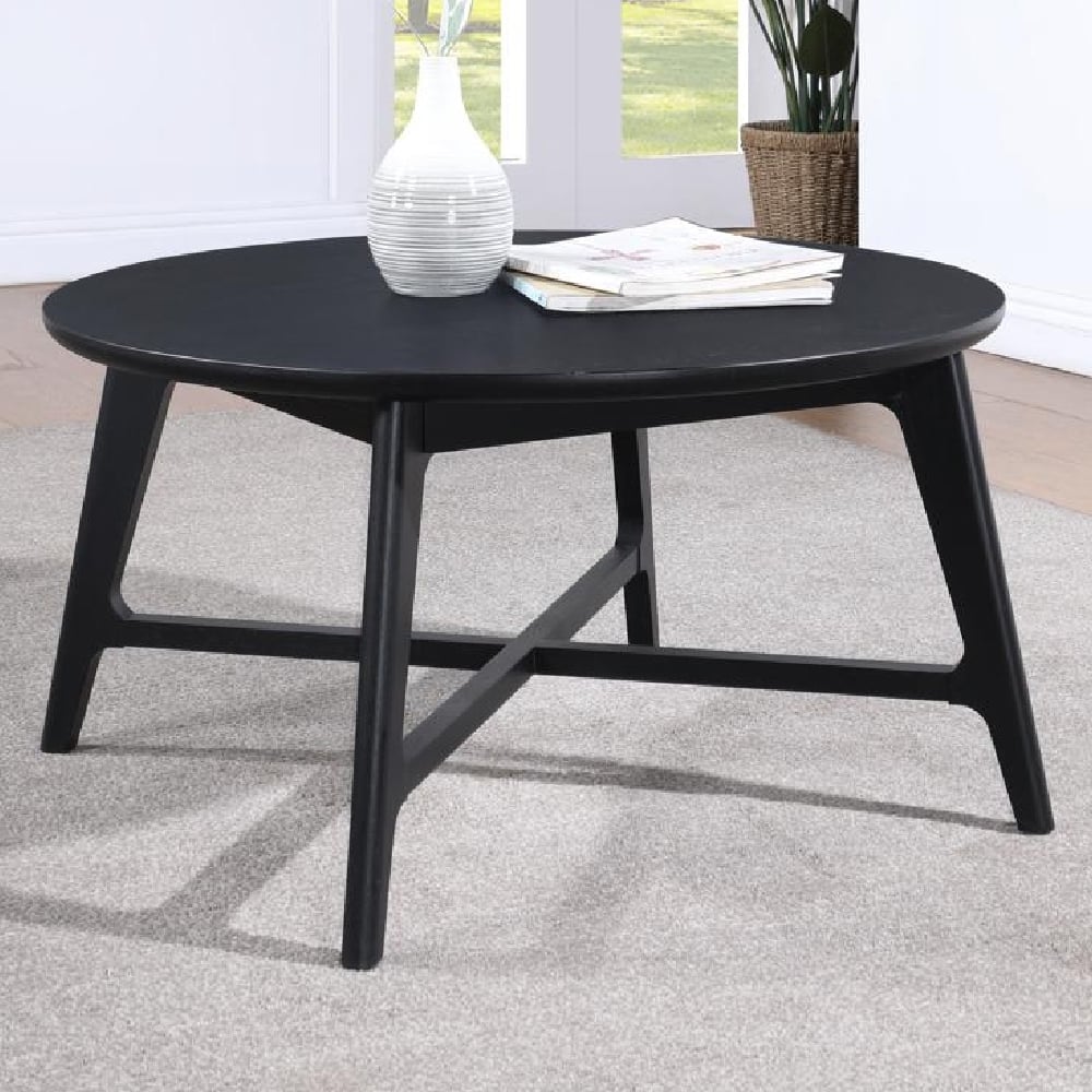Cairo Wooden Round Coffee Table In Black