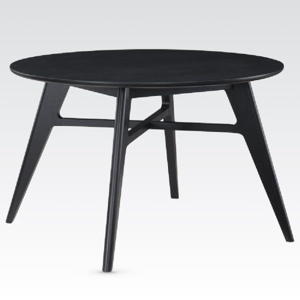Cairo Wooden Round Dining Table In Black | Bed Sava