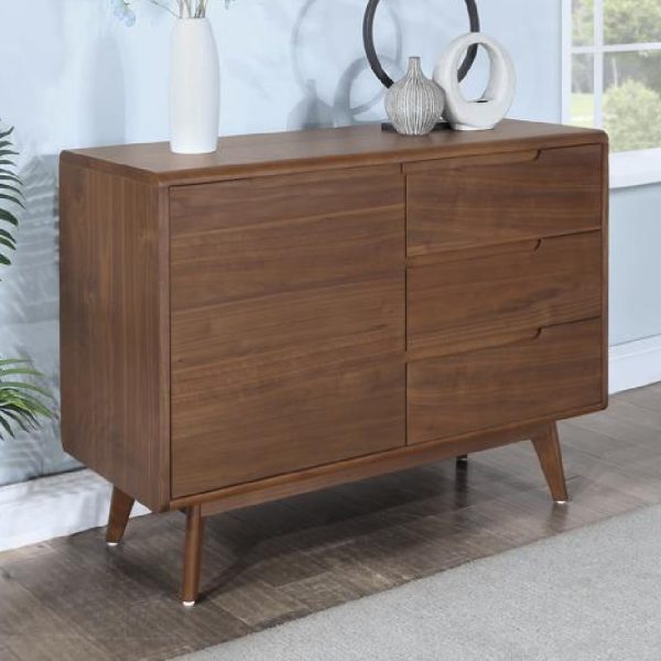 Cairo Wooden Sideboard With 1 Door 3 Drawers In Walnut | Bed Sava
