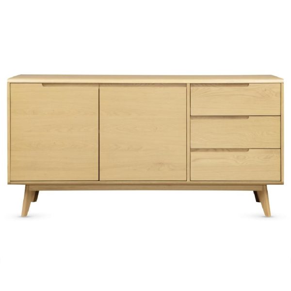 Cairo Wooden Sideboard With 2 Doors 3 Drawers In Oak | Bed Sava