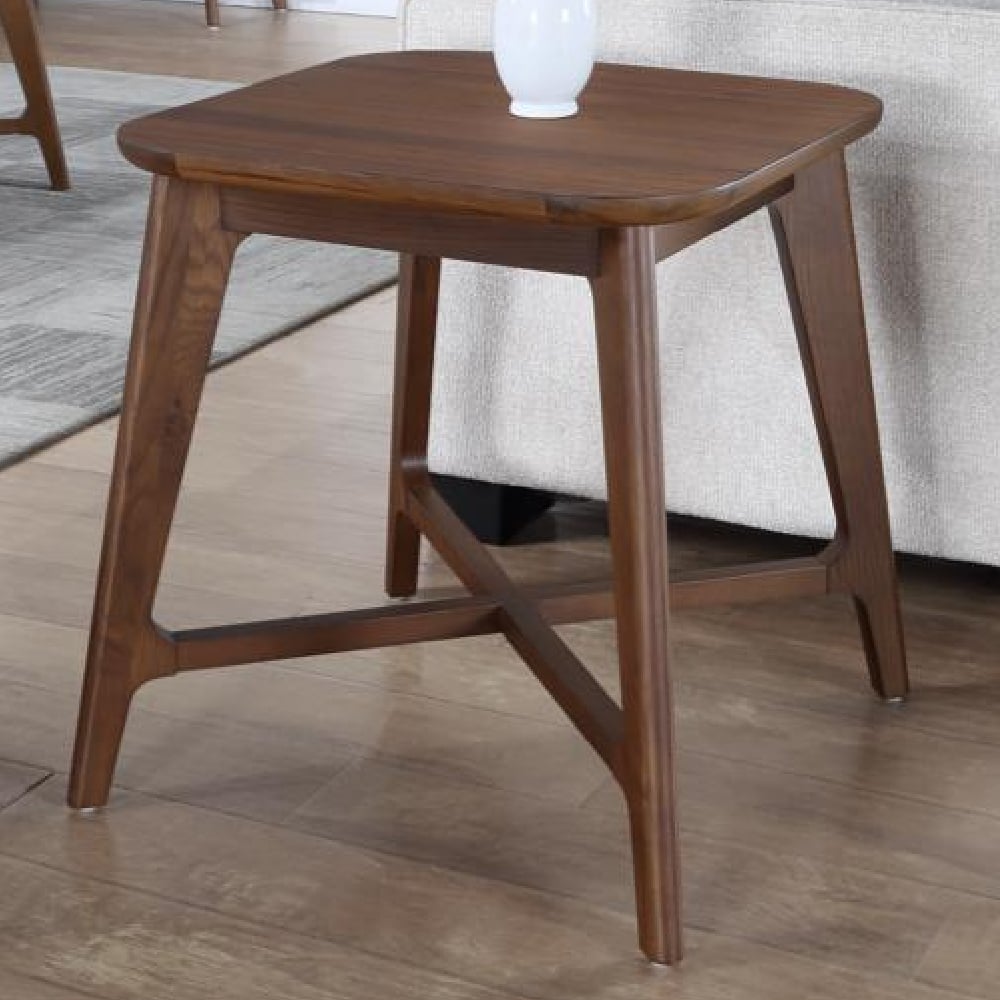 Cairo Wooden Square Lamp Table In Walnut
