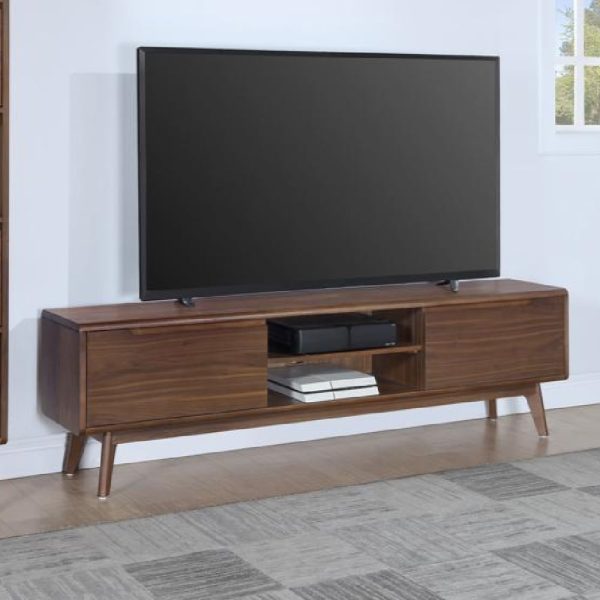 Cairo Wooden TV Stand With 2 Doors In Walnut | Bed Sava