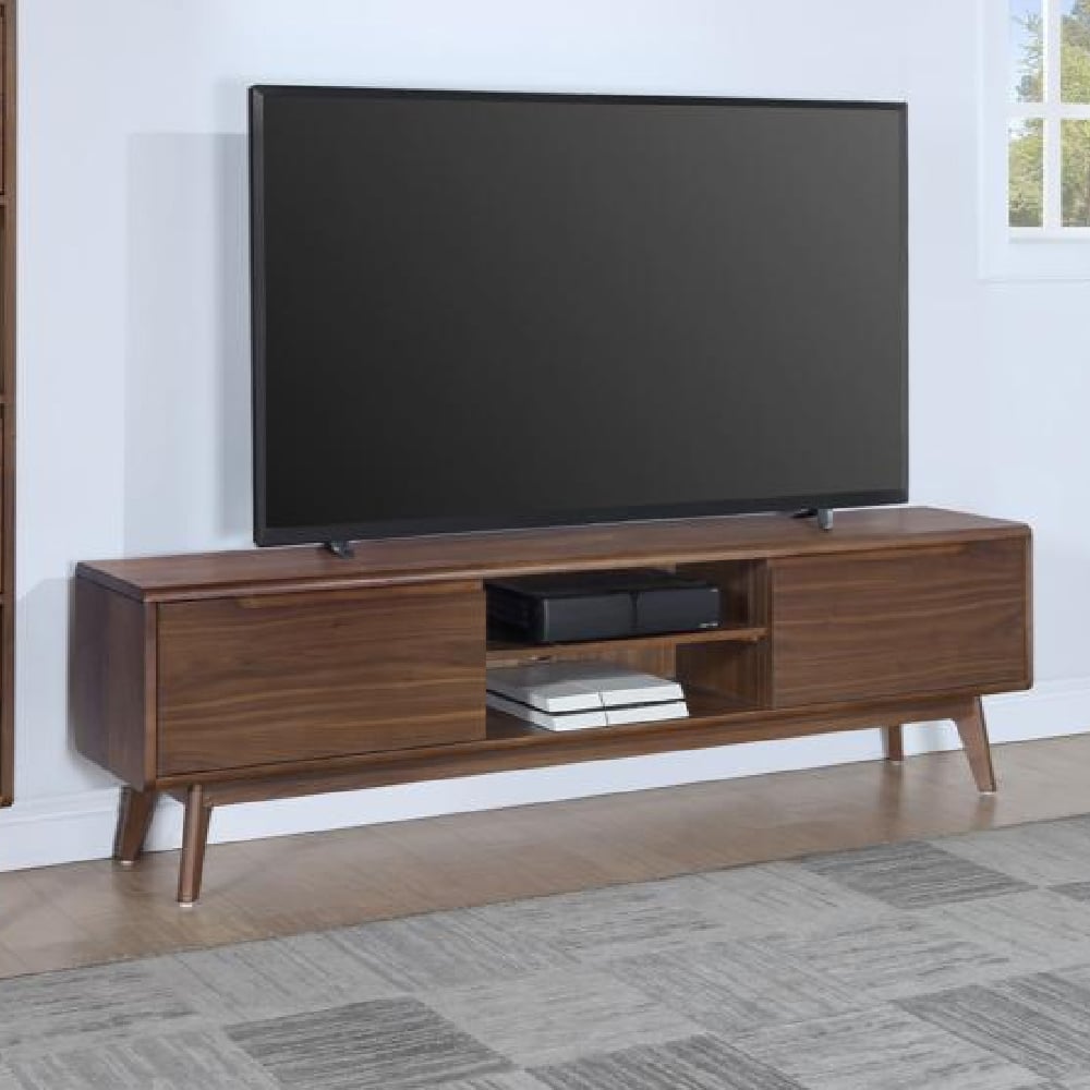 Cairo Wooden TV Stand With 2 Doors In Walnut