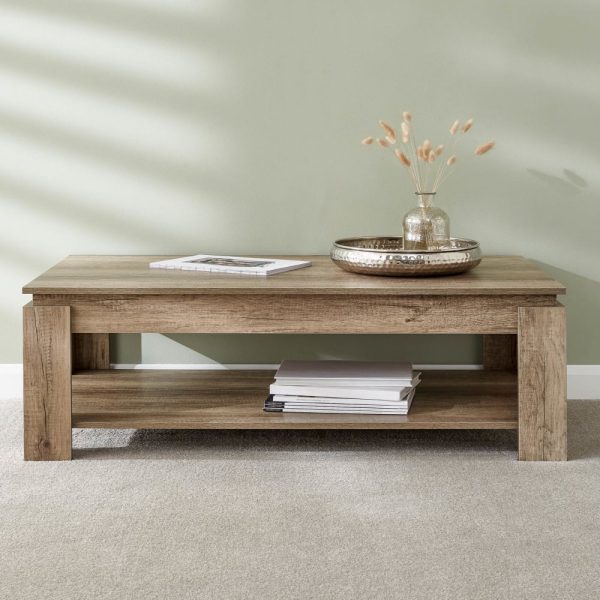 Caister Wooden Rectangular Coffee Table In Grey Oak | Bed Sava