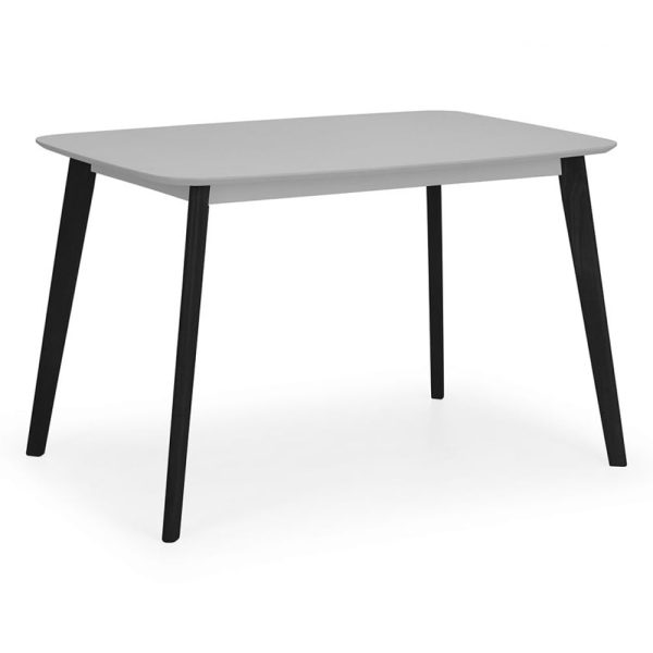 Calah Wooden Dining Table Rectangular In Grey And Black | Bed Sava