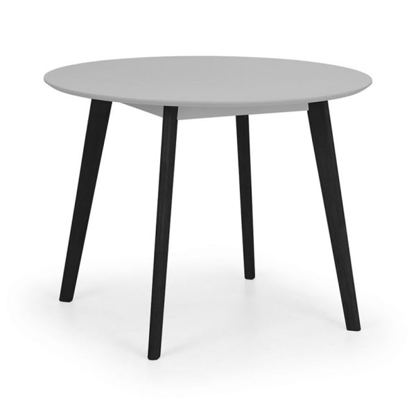 Calah Wooden Dining Table Round In Grey And Black | Bed Sava
