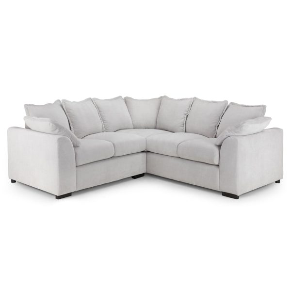 Calais Velvet Corner Sofa In Natural | Bed Sava