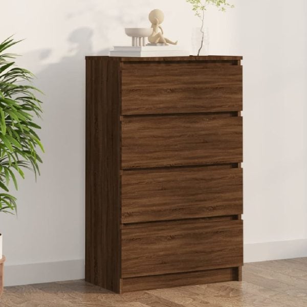 Calgary Wooden Chest Of 4 Drawers In Brown Oak | Bed Sava