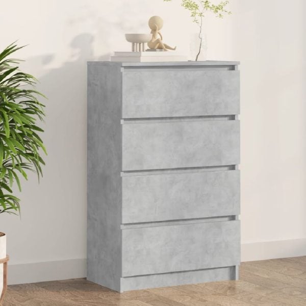 Calgary Wooden Chest Of 4 Drawers In Concrete Grey | Bed Sava