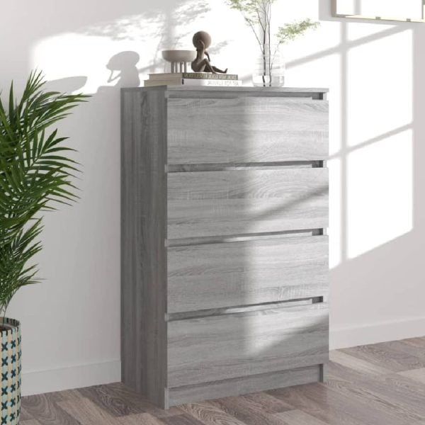 Calgary Wooden Chest Of 4 Drawers In Grey Sonoma | Bed Sava