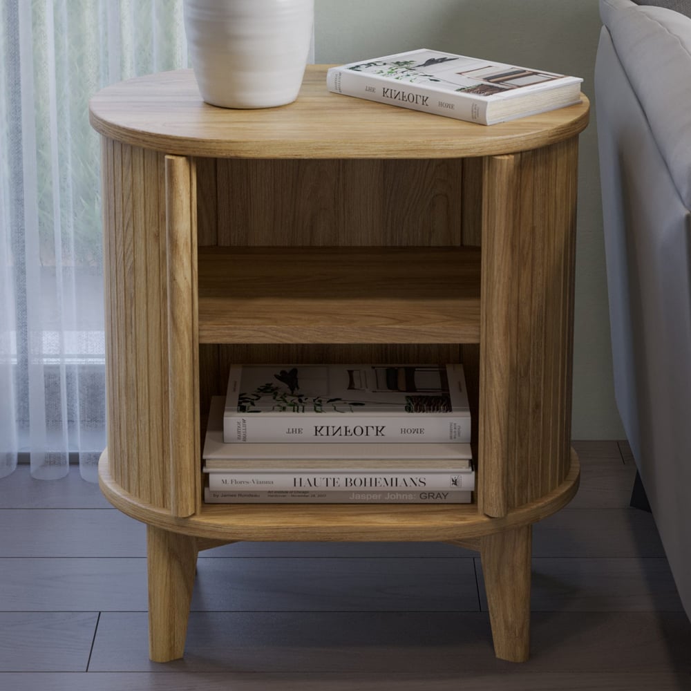 Calgary Wooden Side Table In Natural