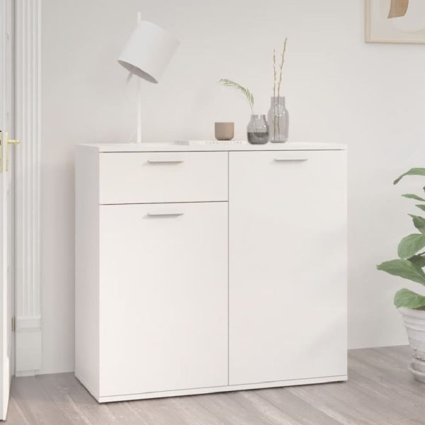 Calhoun High Gloss Sideboard With 2 Doors 1 Drawer In White | Bed Sava
