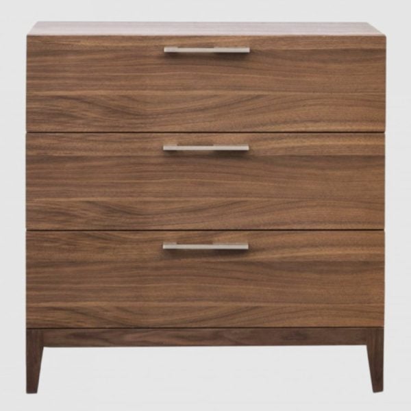 Calhoun Wooden Chest Of 3 Drawers In Walnut | Bed Sava